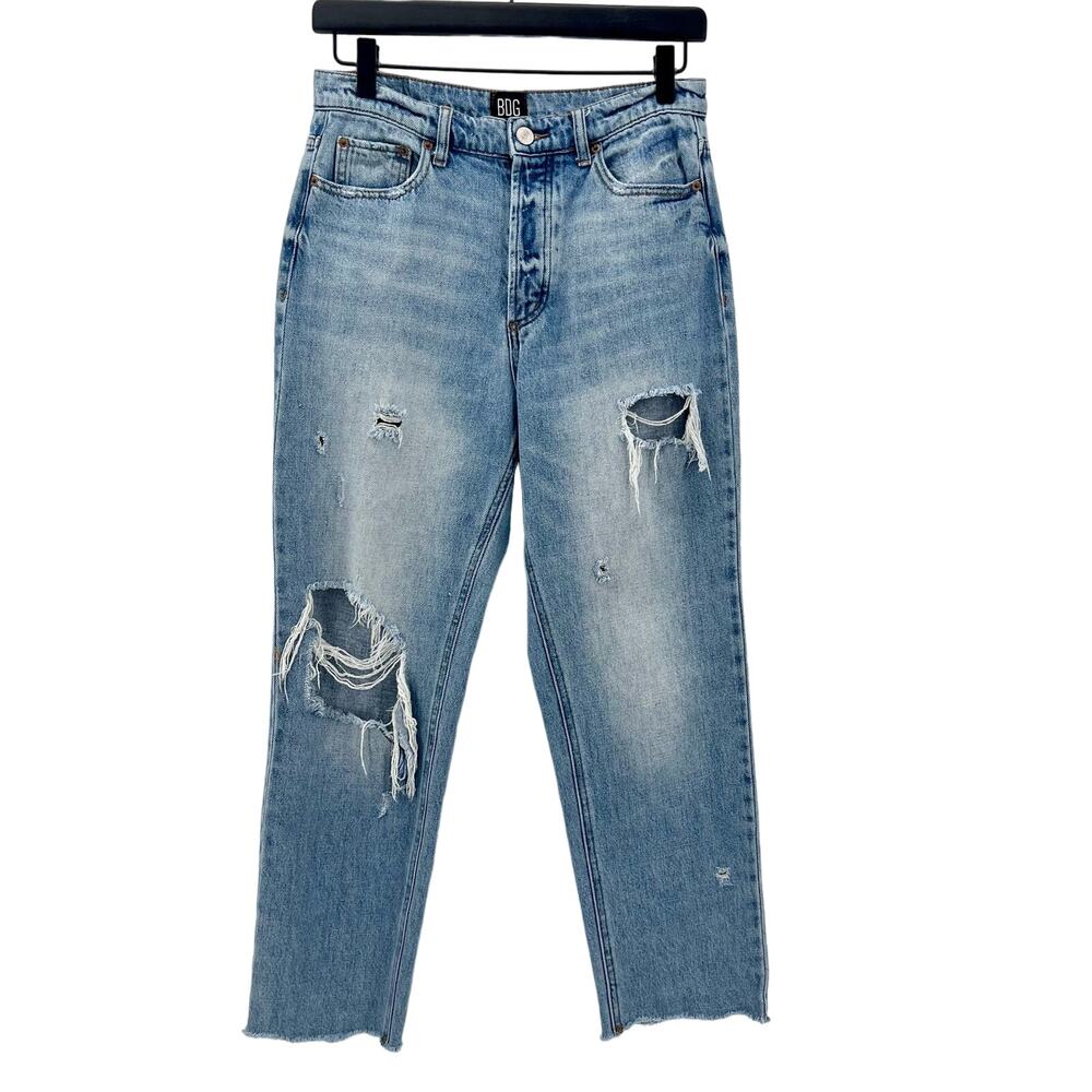 UO BDG Slim Straight Ripped Jeans size 27 Blue Cotton Distressed